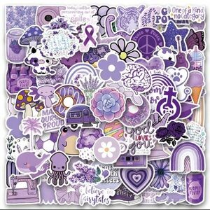120PCS Purple Stickers Vinyl Stickers Scrapbook, Journaling, Laptop, Bumper,